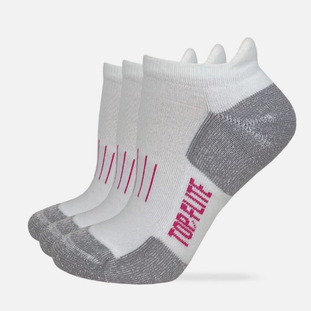 Ladies Moisture Wicking Seamless Toe Heel Tab Pickleball Sport Socks 3 Pair Pack